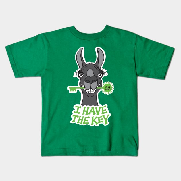 Proud black llama holds the key against coronavirus Kids T-Shirt by zooco